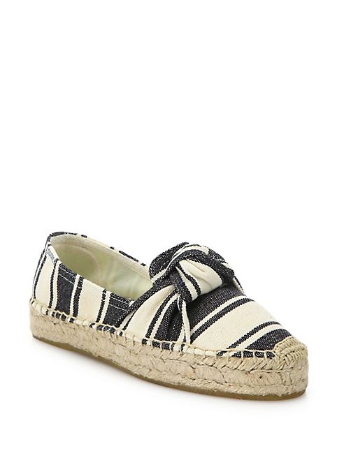 Soludos - Knotted Striped Platform Espadrilles