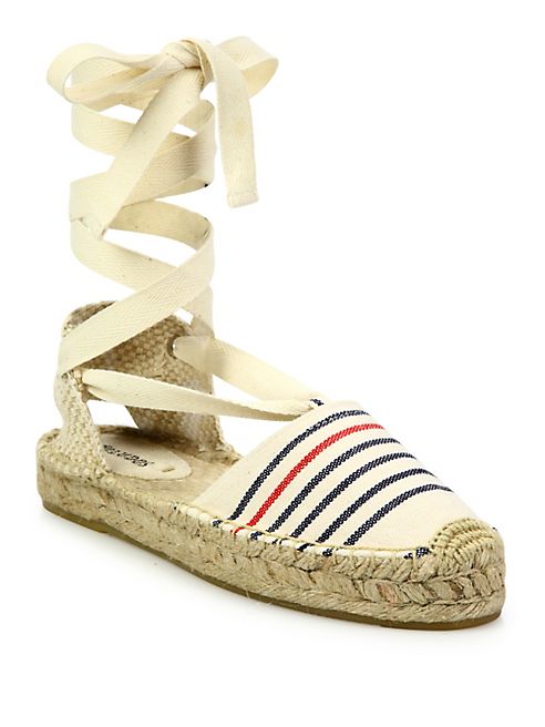 Soludos - Striped Lace-Up Espadrilles