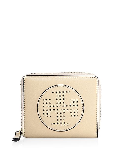 Tory Burch - Perforated Logo Medium Leather Zip Wallet