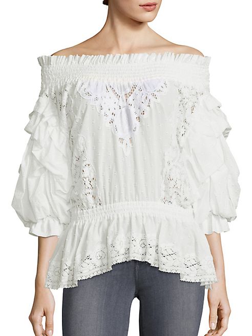 Faith Connexion - Ruffled Off-The-Shoulder Top