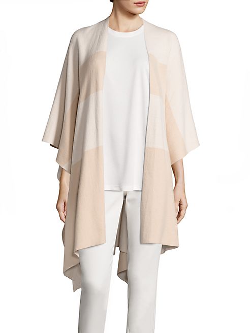 Halston Heritage - Striped Poncho Wrap