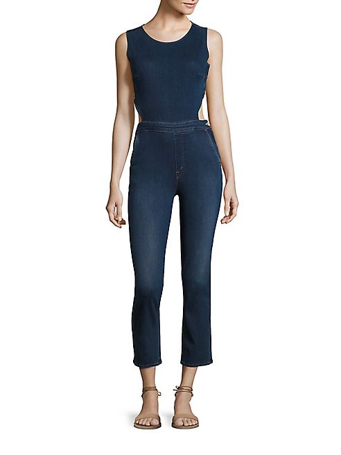 MOTHER - Miranda Kerr x Mother Cutout Denim Jumpsuit