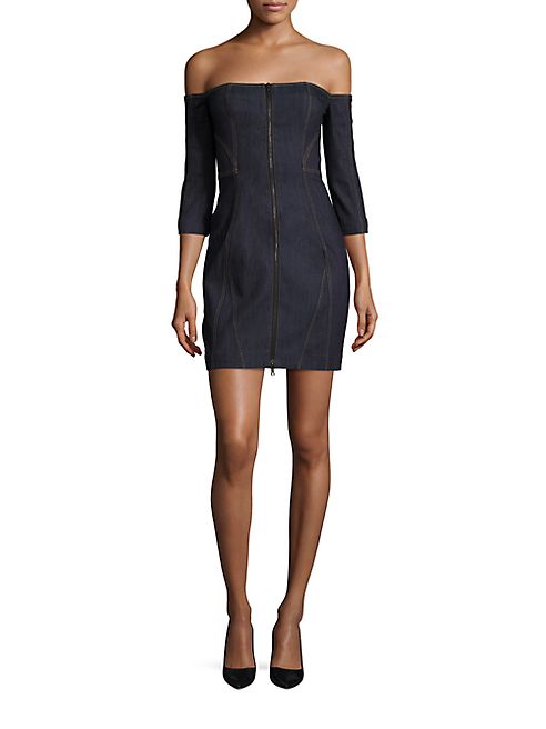 Cinq à Sept - Fenton Off-The-Shoulder Denim Dress