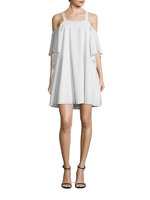 Halston Heritage - Flowy Cold Shoulder Dress