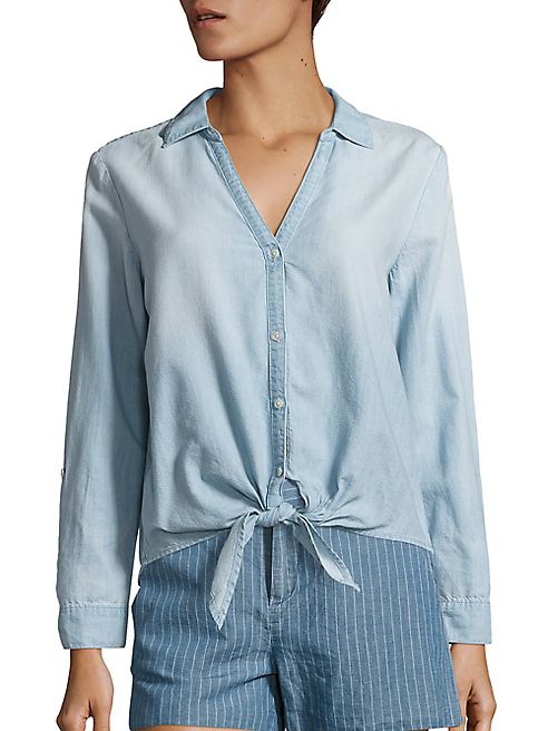 Joie - Soft Joie Crysta Chambray Tie-Waist Blouse