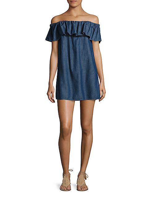 Joie - Soft Joie Nilima Off-The-Shoulder Chambray Dress