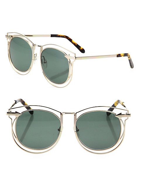 Karen Walker - Simone 54MM Cutout Round Sunglasses