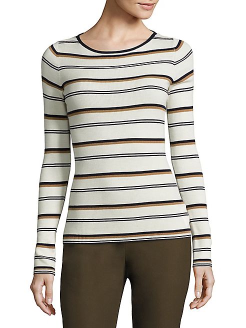 Theory - Mirzi Striped Merino Wool Sweater