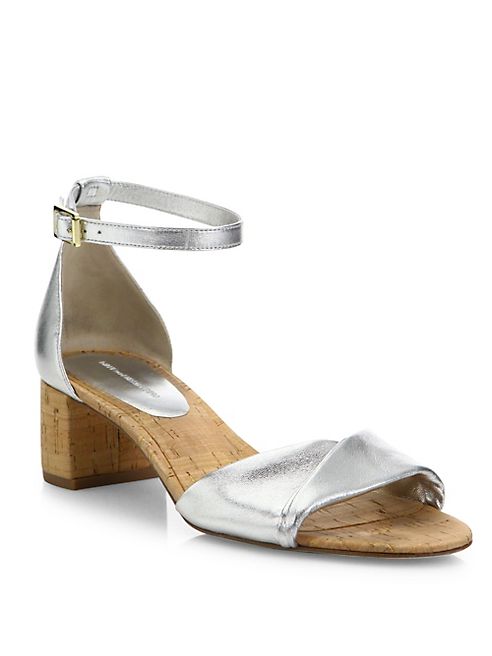 Diane von Furstenberg - Florence Metallic Nappa Leather Sandals