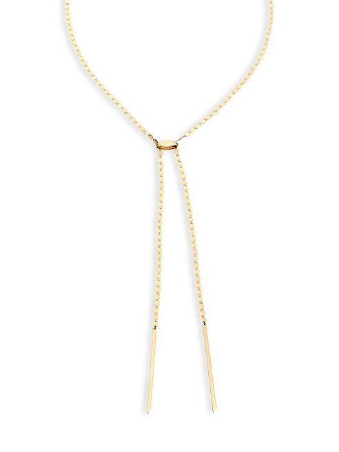 LANA JEWELRY - Bond 14K Yellow Gold Nude Tie-Up Lariat Necklace