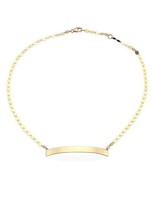 LANA JEWELRY - Bond 14K Yellow Gold Nude ID Tag Choker