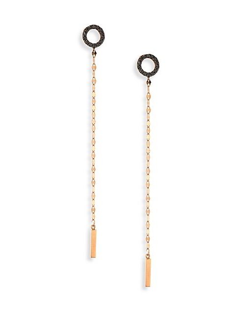 LANA JEWELRY - Reckless Vol. 2 Black Diamond Circle & 14K Rose Gold Eardusters