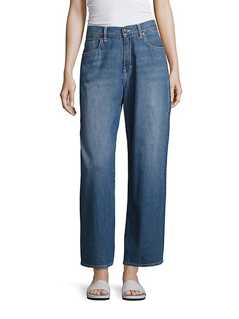 Vince - Faded Five-Pocket Wide Leg Jeans