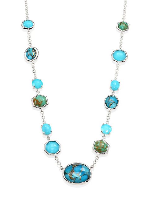 IPPOLITA - 925 Rock Candy Turquoise & Amethyst Station Necklace