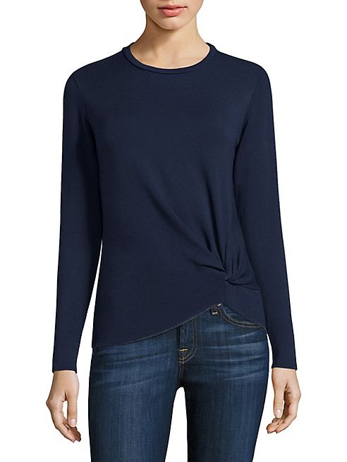 Stateside - Knot Front Fleece Top