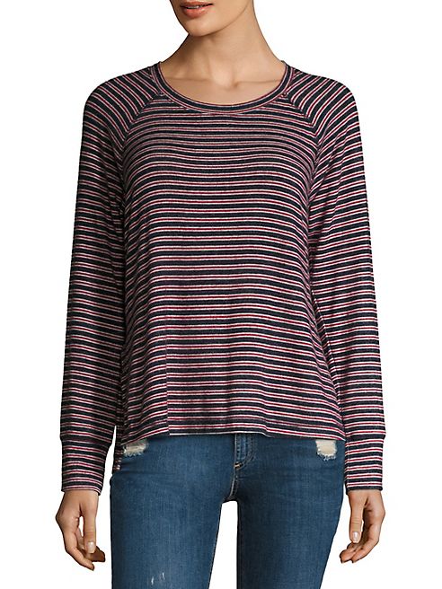 SUNDRY - Striped Raglan Sleeve Pullover