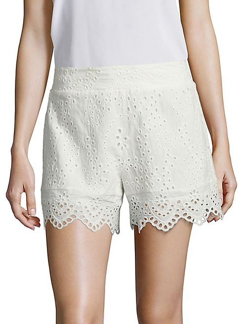 Nightcap Clothing - Scalloped Cotton Eyelet Shorts