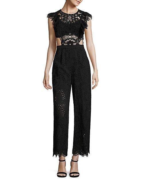 Nightcap Clothing - Eyelet Cap Sleeve Jumpsuit