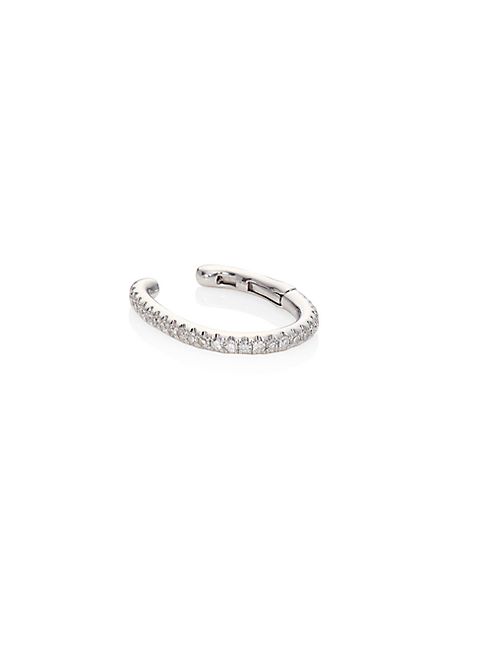 EF Collection - Large Diamond & 14K White Gold Single Ear Cuff