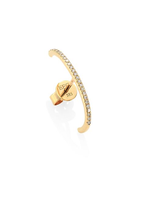 EF Collection - Ultra Huggie Diamond & 14K Yellow Gold Single Earring