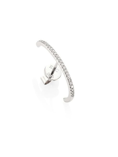 EF Collection - Ultra Huggie Diamond & 14K White Gold Single Earring