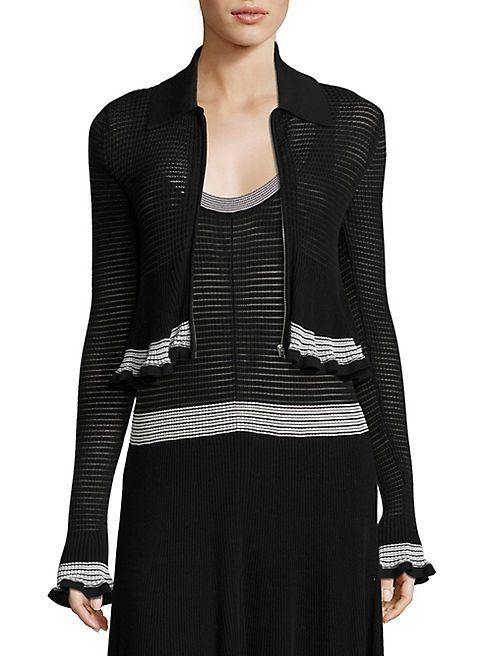 McQ Alexander McQueen - Rib-Knit Striped Cardigan