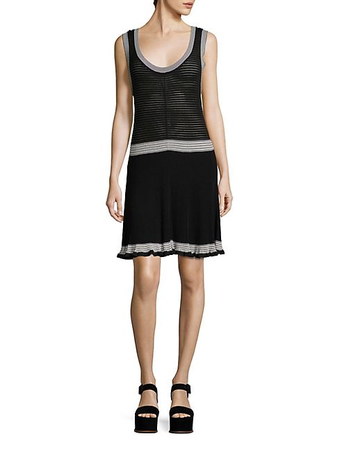 McQ Alexander McQueen - Rib-Knit Striped Dress