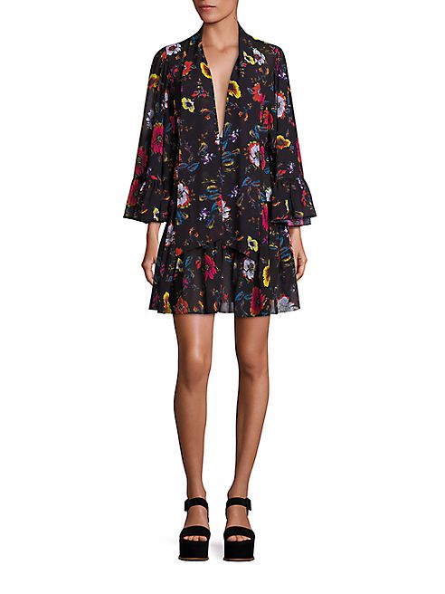 McQ Alexander McQueen - Floral Neck Tie Dress