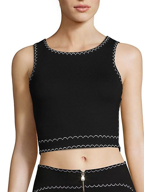 McQ Alexander McQueen - Contrast Stitch Cropped Top