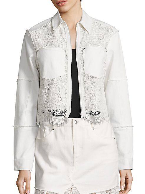 McQ Alexander McQueen - Hybrid Lace Bomber Jacket