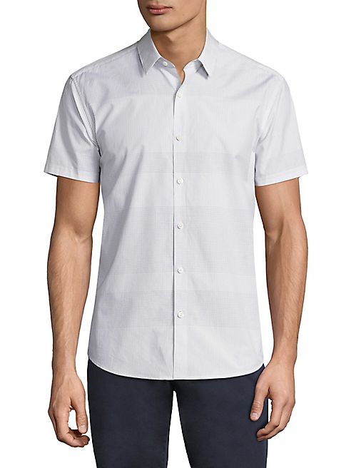 Theory - Zack Micro Shift Grid Patterned Shirt