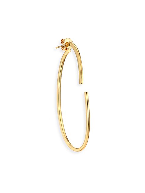 Paige Novick - Converge Open Oval 18K Yellow Gold Single Hoop Earring/2