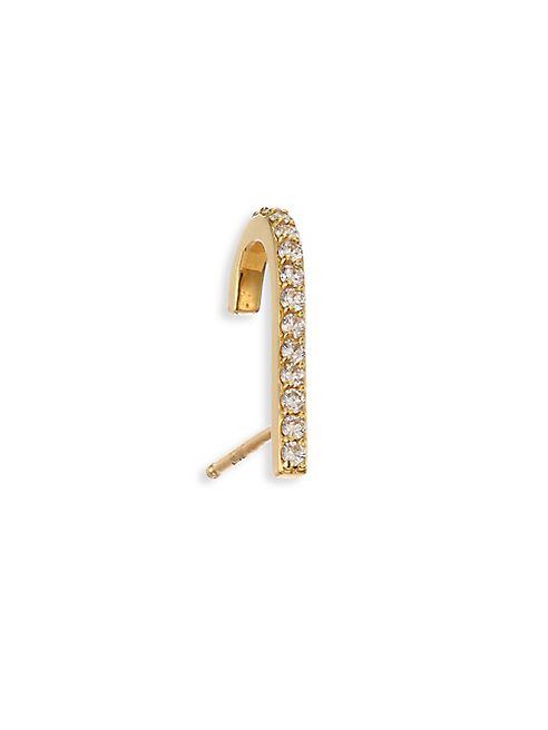 Paige Novick - TPLT Diamond & 18K Yellow Gold Single Hook Stud Earring