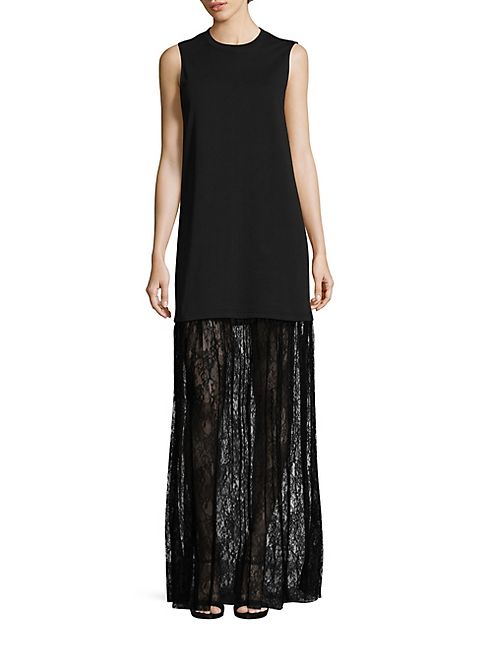 McQ Alexander McQueen - Lace Hem Maxi Dress