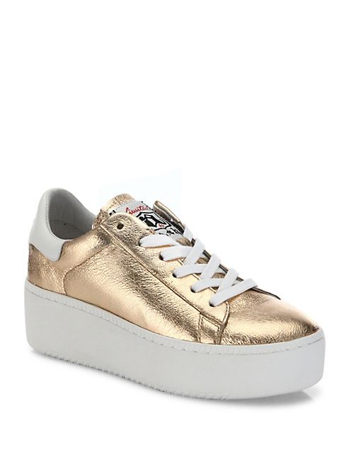 Ash - Cult Metallic Leather Platform Sneakers