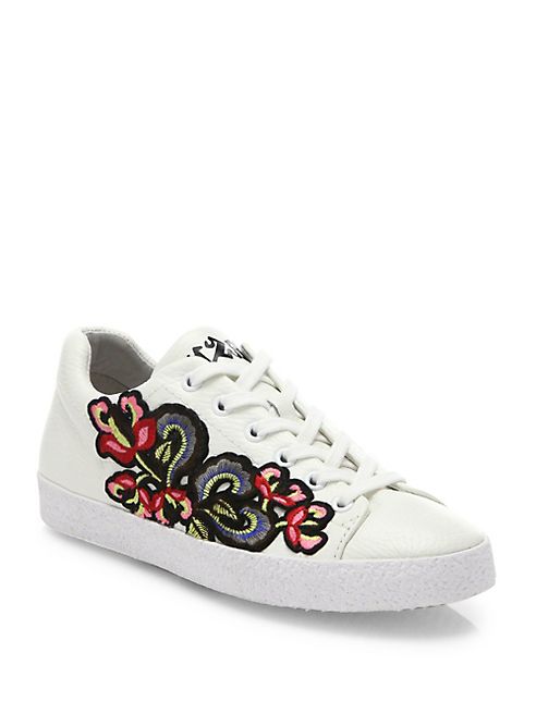 Ash - Nak Bis Floral Embroidered Leather Sneakers