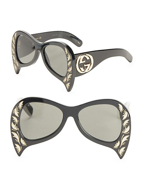 Gucci - 55MM Oversize Bat Sunglasses