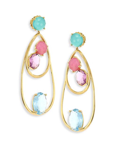 IPPOLITA - 18K Rock Candy Semi-Precious Multi-Stone Drop Dangle Earrings