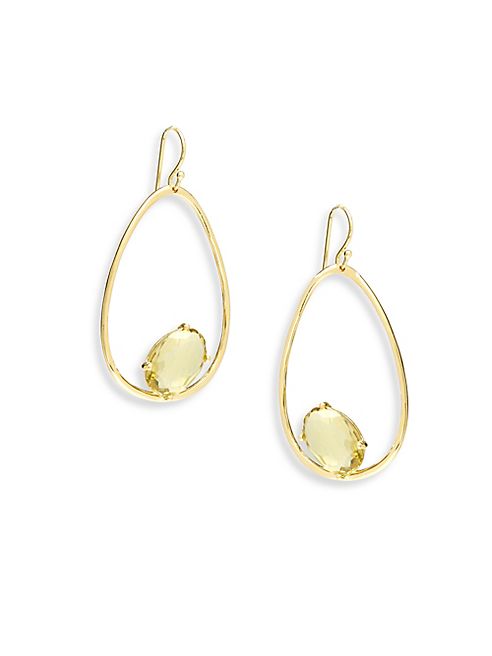 IPPOLITA - 18K Rock Candy Citrine Large Frame Earrings