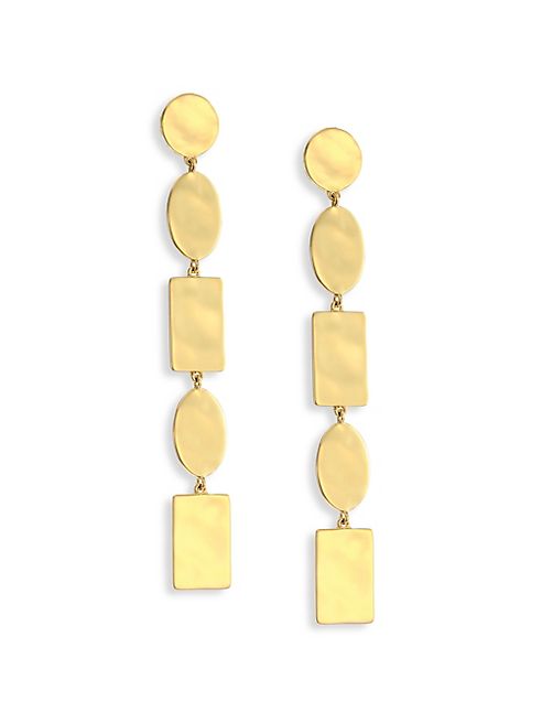 IPPOLITA - 18K Senso Oval & Rectangle Discs Linear Earrings