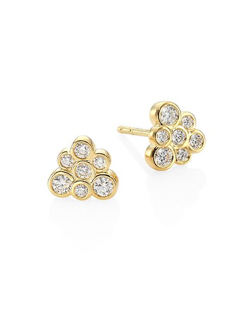 IPPOLITA - 18K Starlet Diamond Honeycomb Stud Earrings