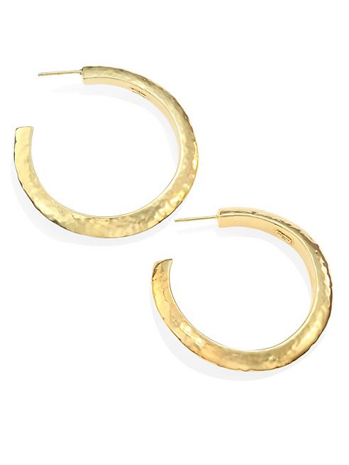 IPPOLITA - 18K Classico Medium Knife Edge Wavy Hoop Earrings/1.75