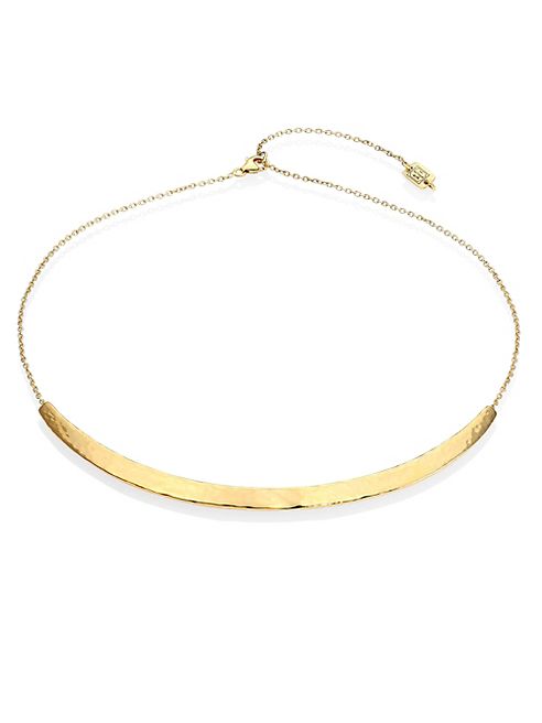 IPPOLITA - 18K Classico Medium Curved Knife Edge Bar Necklace