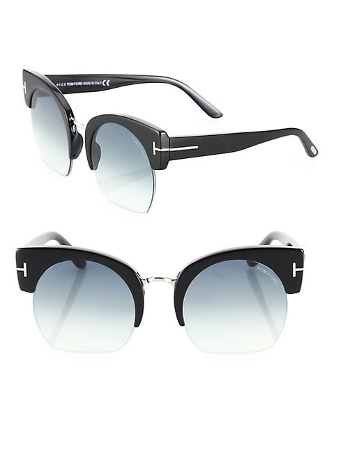 Tom Ford Eyewear - Savannah 55MM Cropped Cat Eye Sunglasses