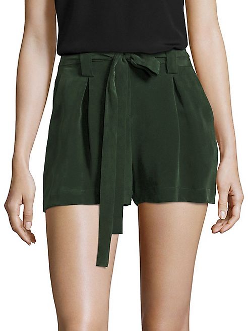 L'AGENCE - Alex Paperbag Silk Shorts