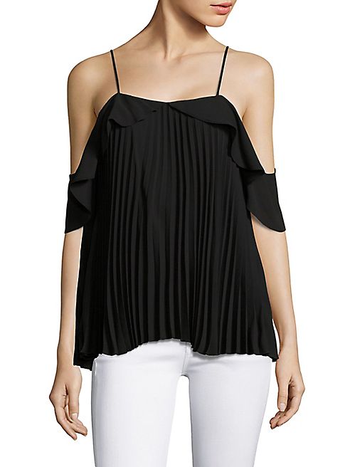 Delfi Collective - Emmy Pleated Cold-Shoulder Top