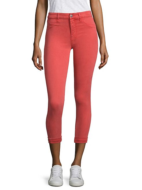 J BRAND - Anja Cuffed Cropped Sateen Skinny Jeans