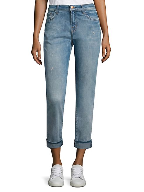 J BRAND - Johnny Cuffed Boyfriend Jeans/Sentimental