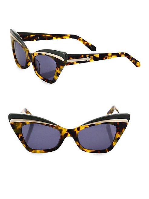 Karen Walker - Babou Crazy Tortoise 50MM Cat Eye Sunglasses