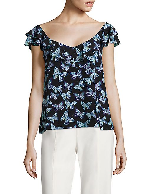 Nanette Lepore - Papillon Butterfly Printed Silk Top